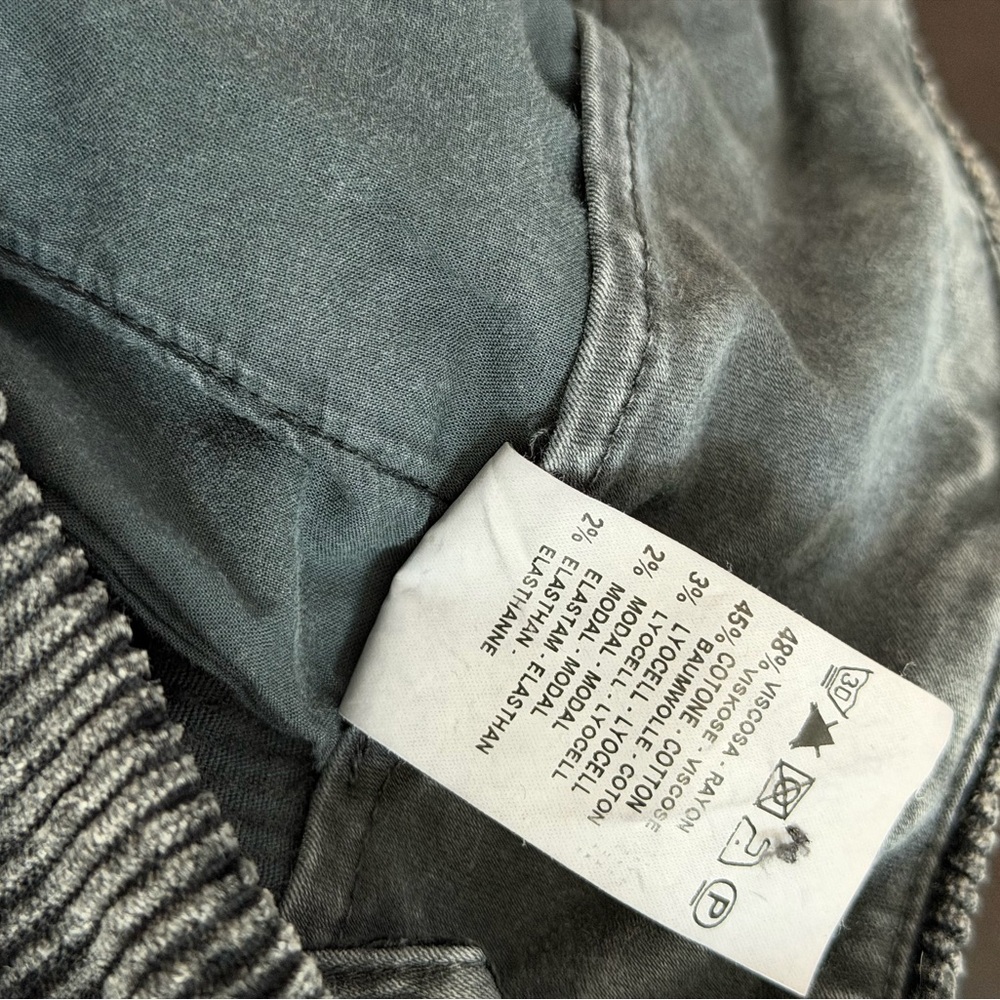 Transit Par-Such Lagenlook Corduroy Pants Gray Brown Relaxed Tapered Large - Picture 12 of 14